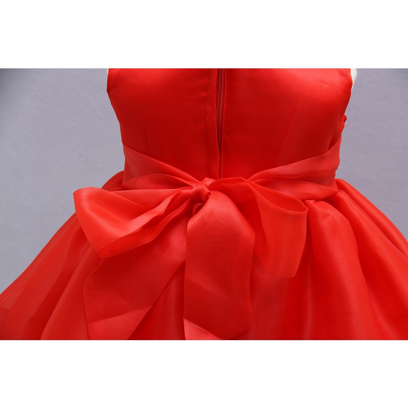 Baby Girls Dresses Supplier - Customized Korean Summer Red Cotton