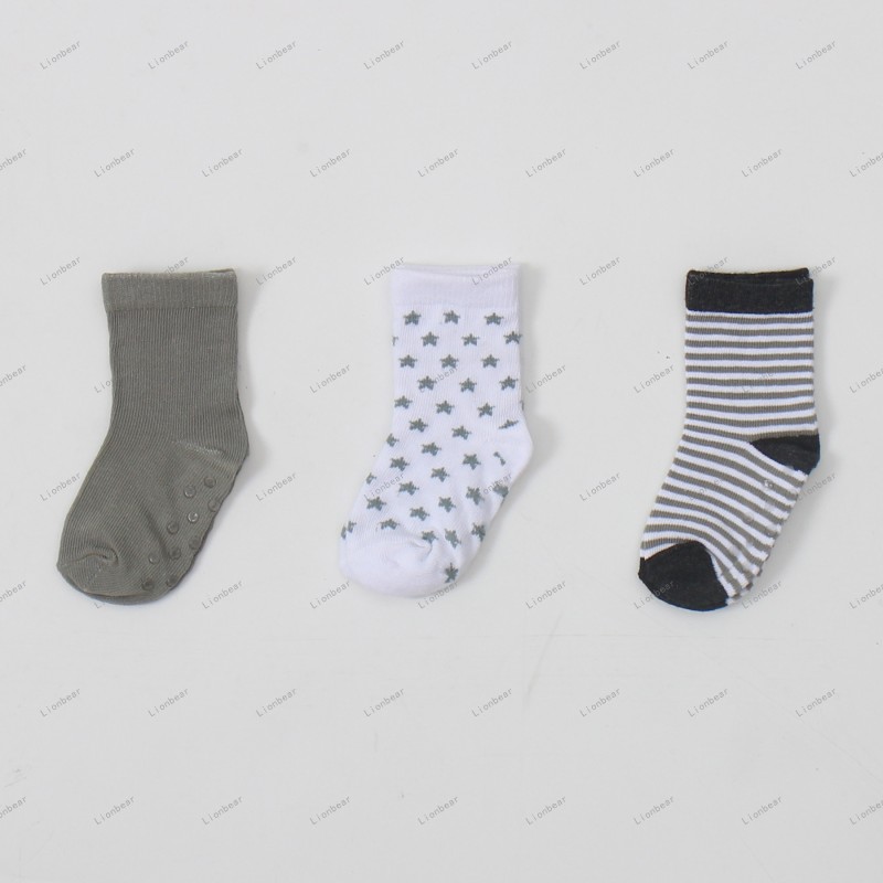 Baby Socks Supplier - 3-Pack Flat Knit Ankle Non-Slip Breathable