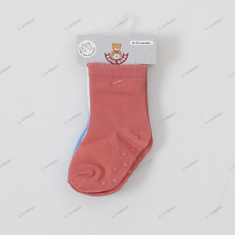 Baby Socks Supplier - 3-Pack Flat Knit Ankle Non-Slip Breathable