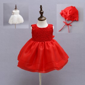 Baby Girls Dresses Supplier - Customized Korean Summer Red Cotton