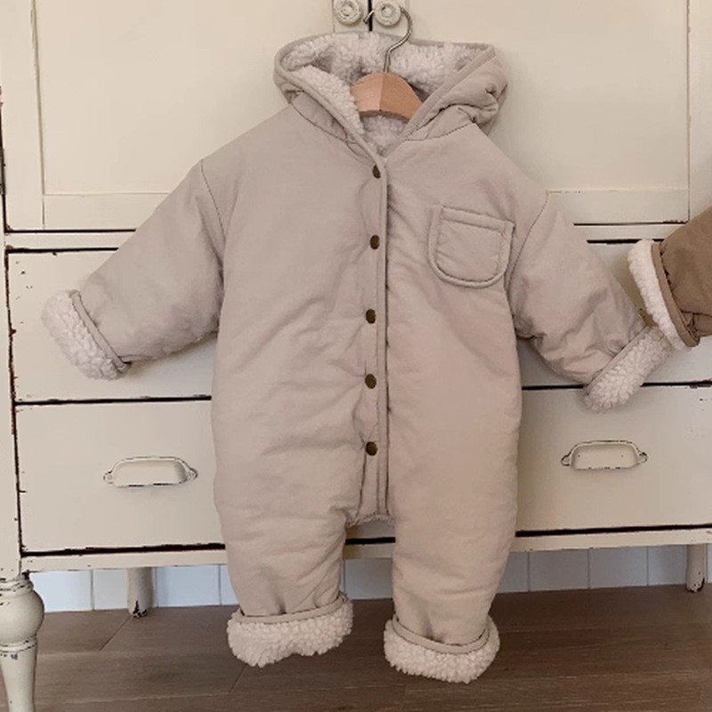 Winter Jumpsuit Supplier - Dinosaur Embroidery Fleece Crawling Suit
