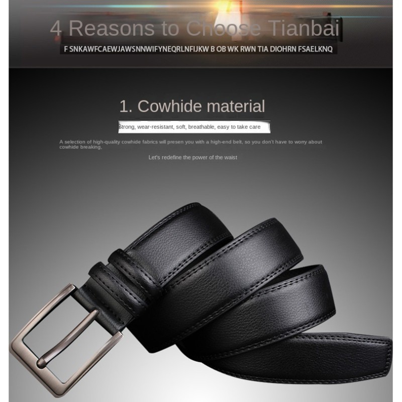 Men Belt Manufacturer - Cow Hide Leather Alloy Pin Buckle