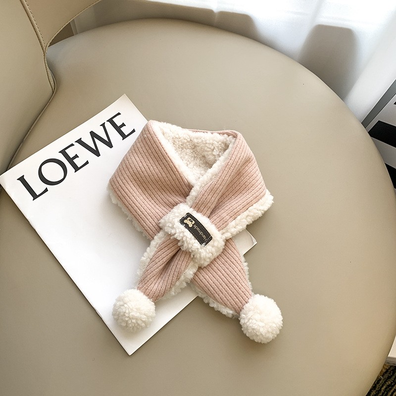 Plush Scarf Factory - Cartoon Solid Color Cold Resistant Cross
