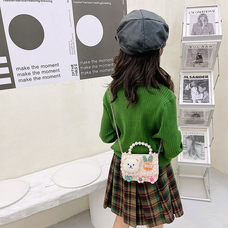 Crossbody Bag Supplier - Mini Pearl Chain Princess Small Square