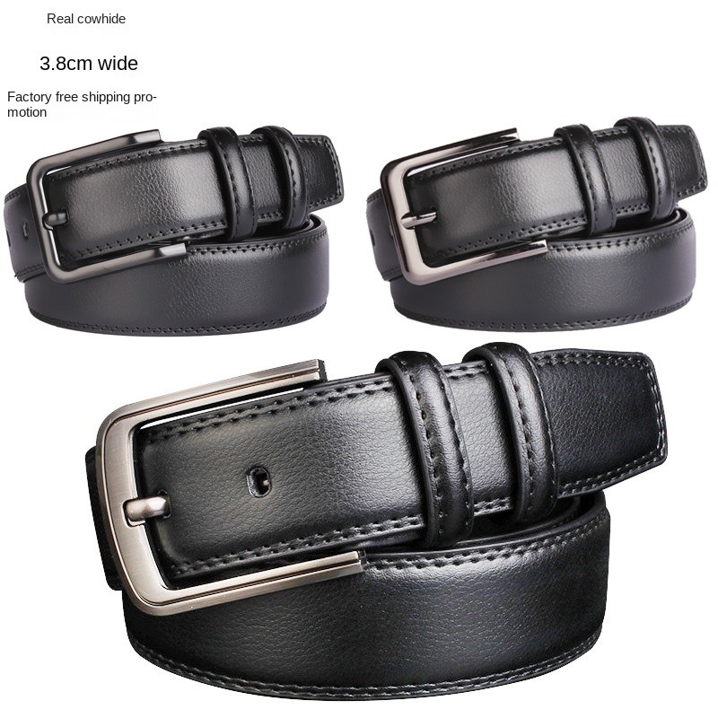 Men Belt Manufacturer - Cow Hide Leather Alloy Pin Buckle