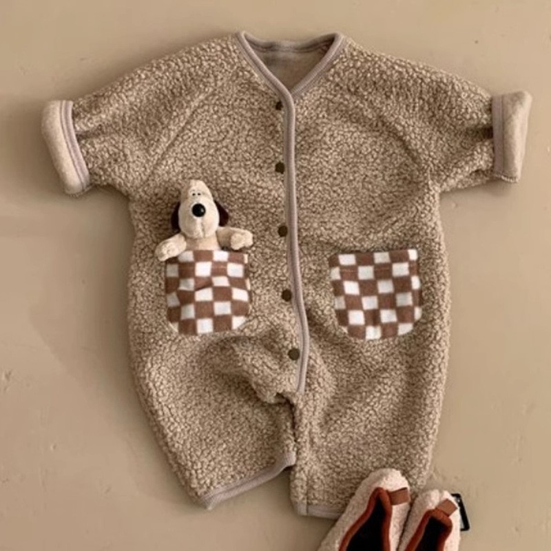Baby Winter Clothes Supplier - Wool Sweater Plush Crawling Suit