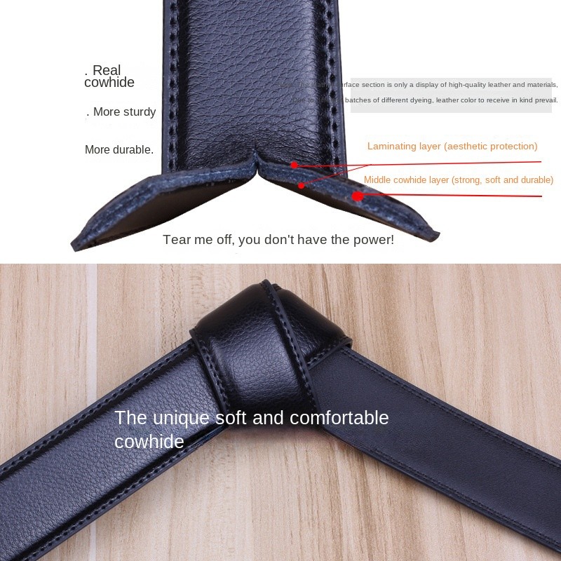 Formal Belt Manufacturer - Men Cowhide Leather Alloy Pin Buckle