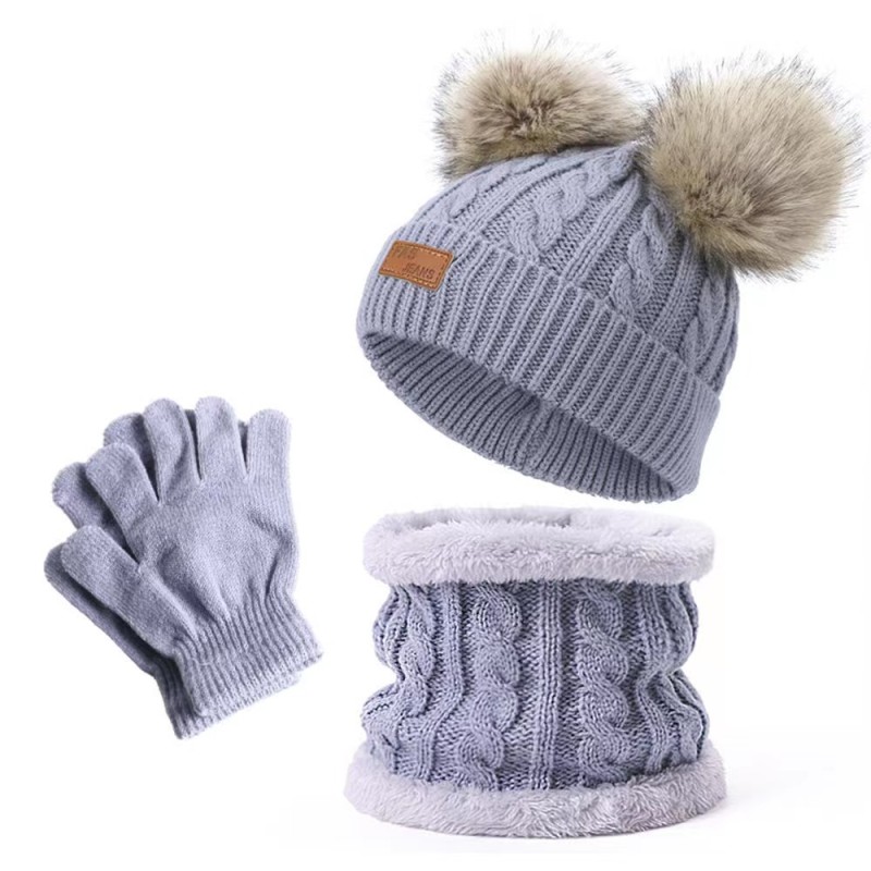 Scarf Set Supplier - Bear Thick Woolen Hat Scarf Winter