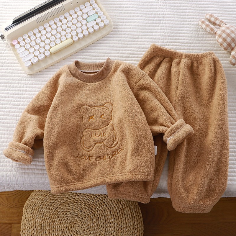 Children Homewear Supplier - Winter Plush Thickened Korean Suit
