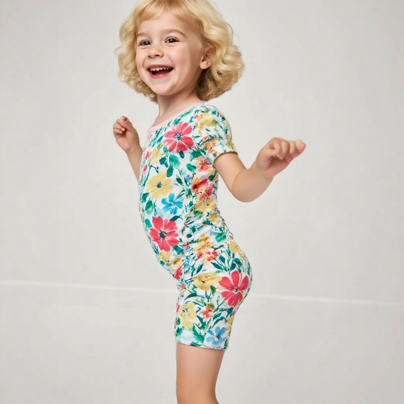 Bamboo Pajamas Set Factory - New Custom Short Sleeves Summer Soft Kids Girls Pajamas Set