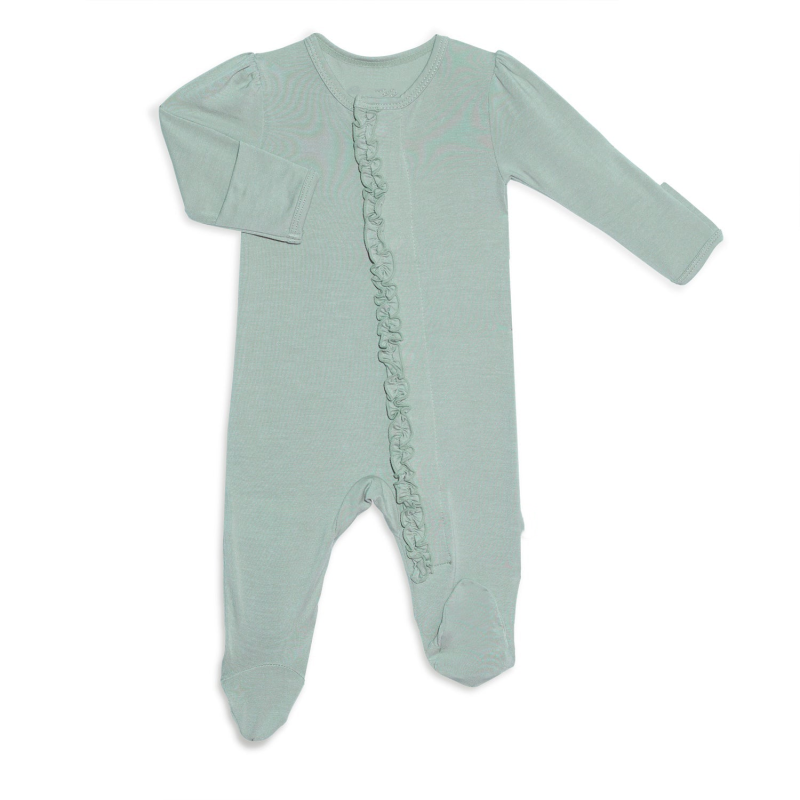 Baby Onesie Supplier - Custom Plain Solid Long Sleeves Magnet Pajamas Bamboo Spandex