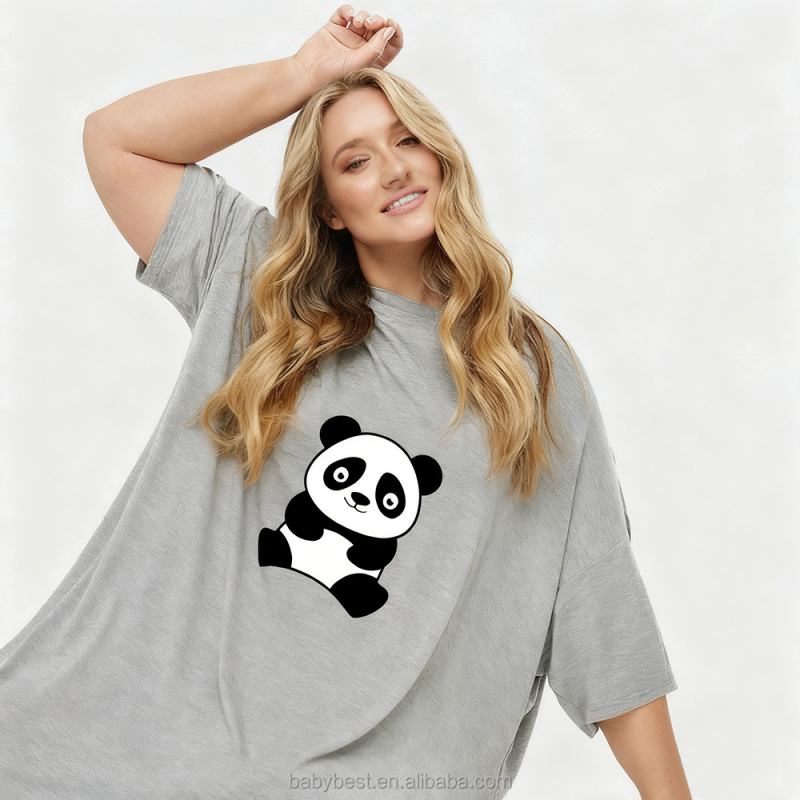 Women Sleep Tee Factory - Custom Color Print Short Pajamas One Size Cooling Oversize