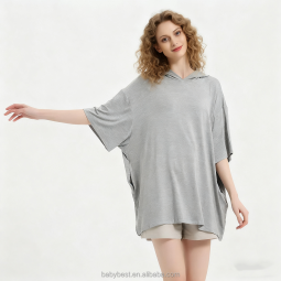 Women Nightdress Manufacturer - Soft Oversized Bamboo Knitted Front Pocket Comfortable