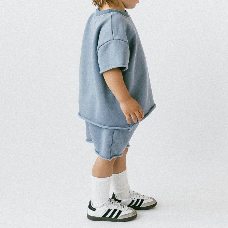 Children Clothing Set Factory - Custom Logo Casual Loose Tshirt Shorts 2 Piece Newborn