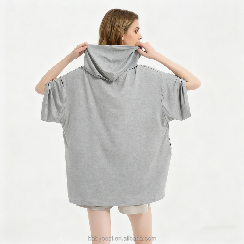Women Nightdress Manufacturer - Soft Oversized Bamboo Knitted Front Pocket Comfortable