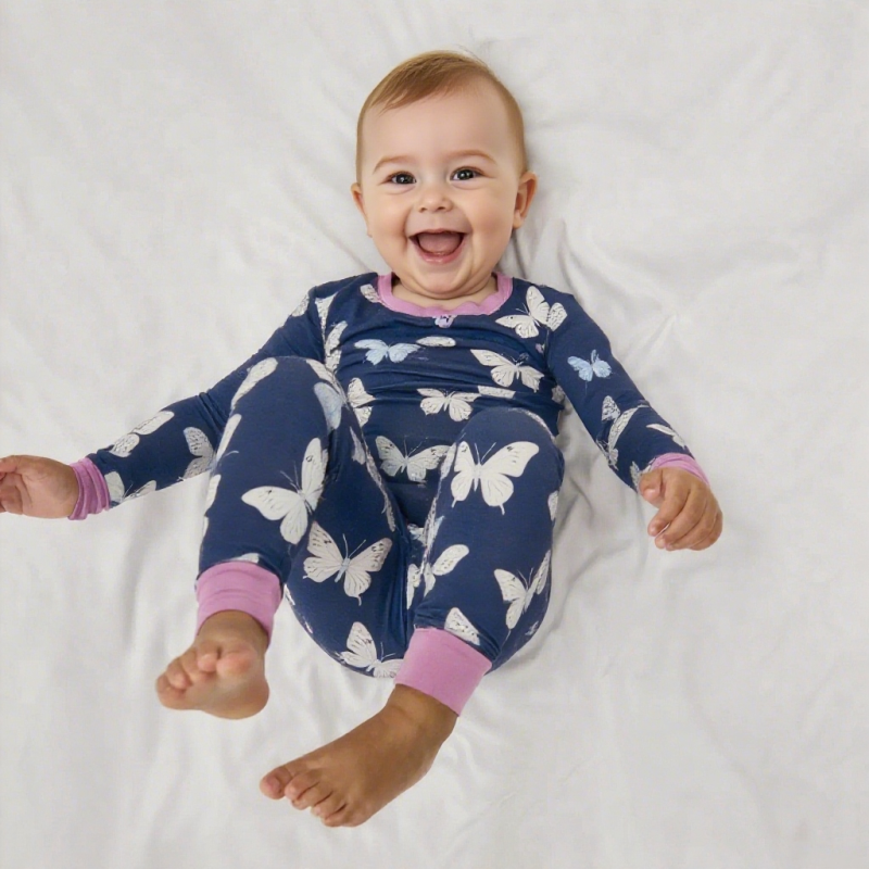 Bamboo Pajamas Factory - Custom Printing Long Sleeves Loungewear Winter Warm Casual Kids