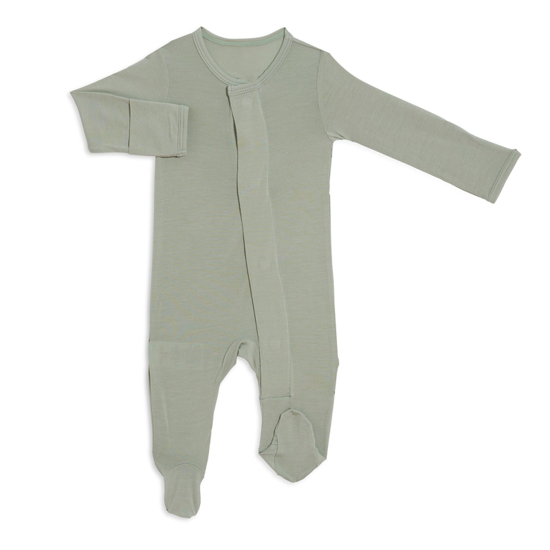 Baby Onesie Supplier - Custom Plain Solid Long Sleeves Magnet Pajamas Bamboo Spandex