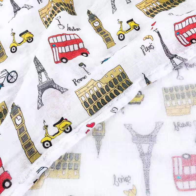 Baby Muslin Blanket Supplier - Wholesale 100% Bamboo Cotton Plain Color Print Soft