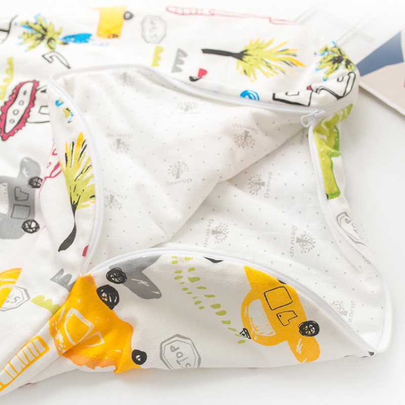 Baby Sleeping Bag Supplier - Custom Fabric Printed Sleeveless Soft Organic Cotton Zipper