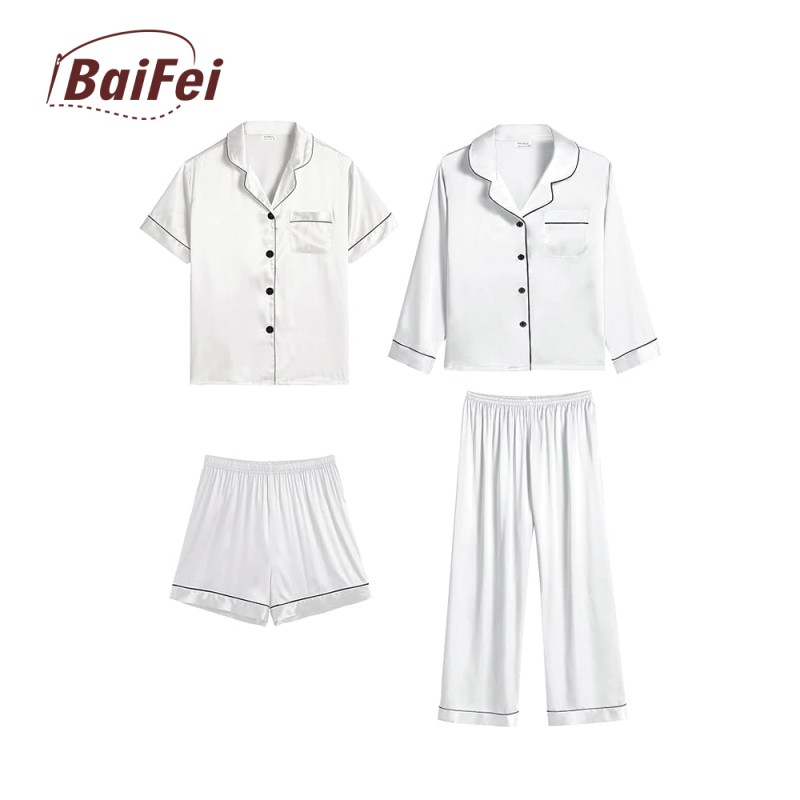Women Pajamas Set Factory - Silk Satin Matching Christmas for Family Bamboo Designer Kids