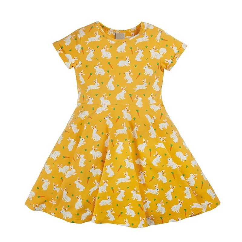 Organic Cotton Girls Dress Factory - Custom Printed Sustainable Kids Clothing Short Sleeve