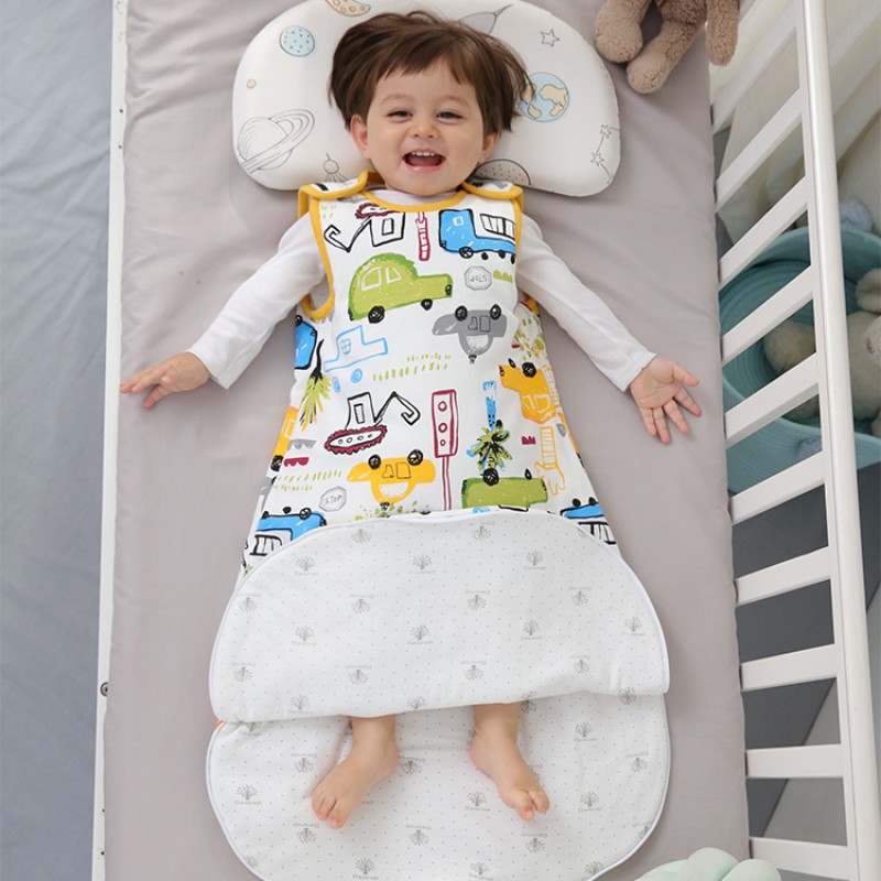Baby Sleeping Bag Supplier - Custom Fabric Printed Sleeveless Soft Organic Cotton Zipper