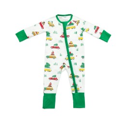 Baby Rompers Supplier - Custom Reactive Print Organic Bamboo Zip Wholesale Pajamas