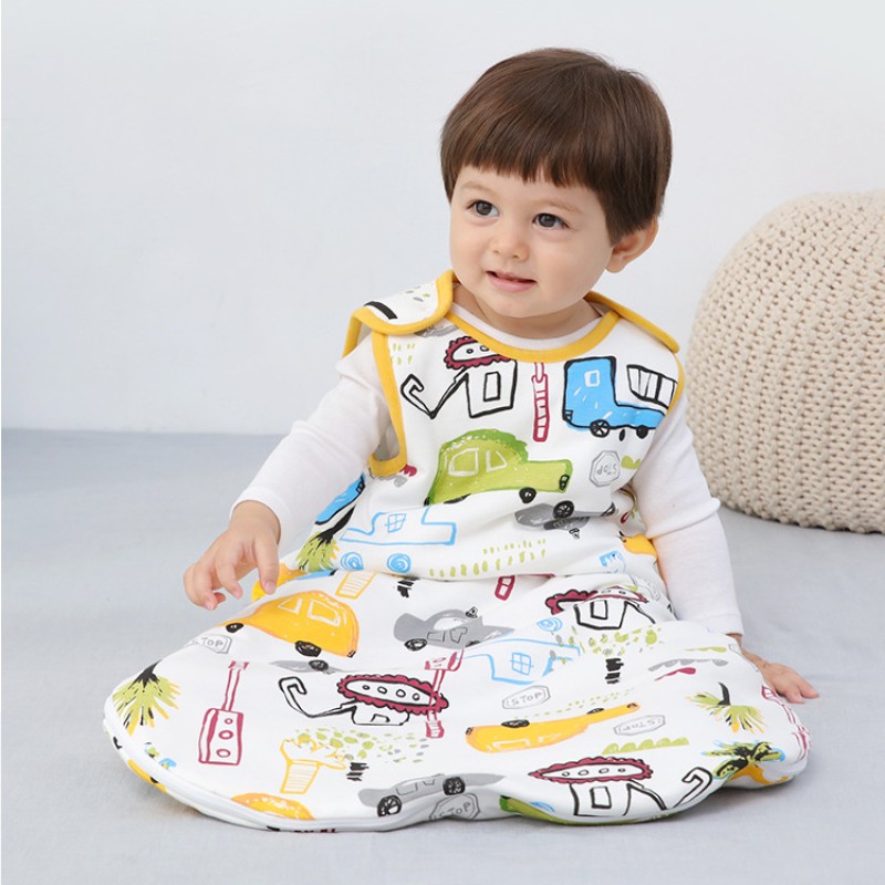 Baby Sleeping Bag Supplier - Custom Fabric Printed Sleeveless Soft Organic Cotton Zipper
