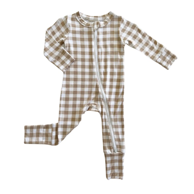 Newborn Jumpsuit Supplier - Custom Organic Bamboo Convertible Zipper Onesie Kids Pajamas