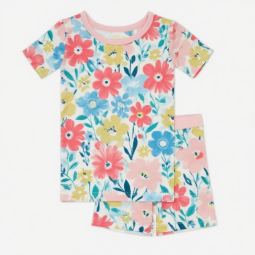 Bamboo Pajamas Set Factory - New Custom Short Sleeves Summer Soft Kids Girls Pajamas Set