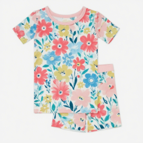 Bamboo Pajamas Set Factory - New Custom Short Sleeves Summer Soft Kids Girls Pajamas Set