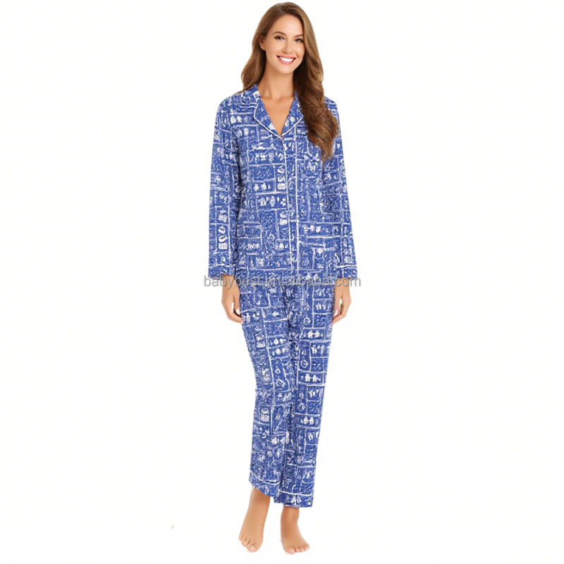 Christmas Pajamas Factory - OEM Family Printing Casual Breathable Bamboo New Style Adult