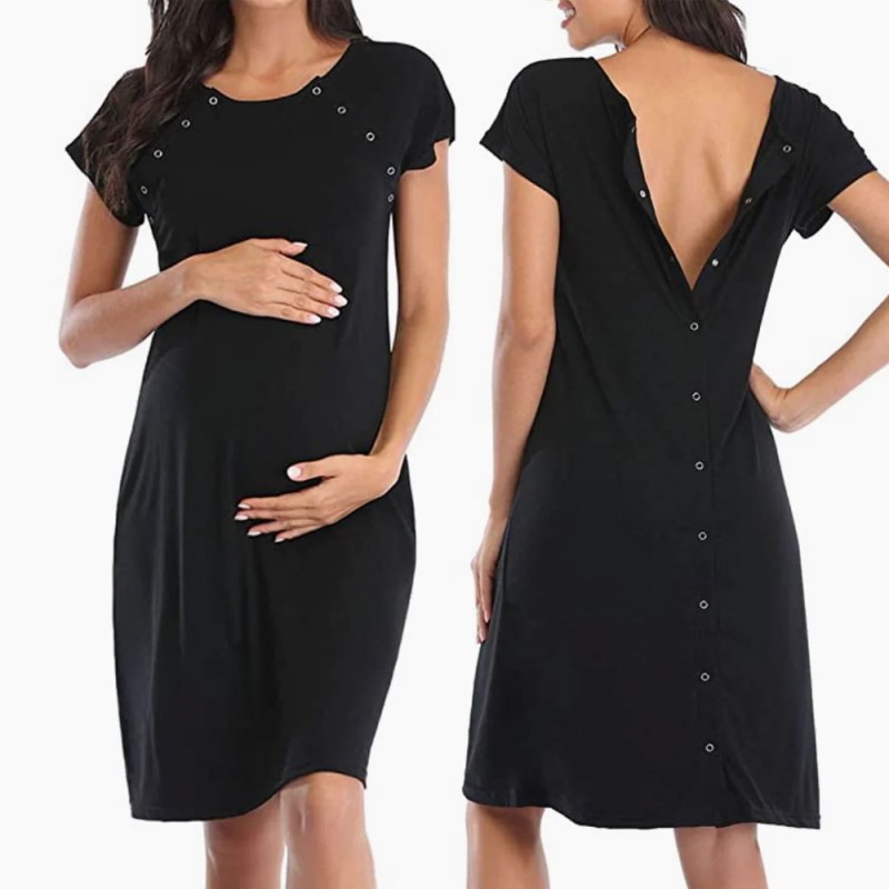 Maternity Gown Supplier - Custom 3-in-1 Labor Delivery Nightshirt for Pregnancy Nursing