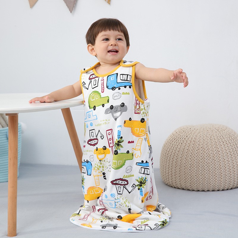 Baby Sleeping Bag Supplier - Custom Fabric Printed Sleeveless Soft Organic Cotton Zipper