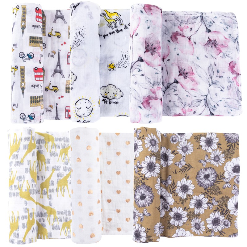 Baby Muslin Blanket Supplier - Wholesale 100% Bamboo Cotton Plain Color Print Soft