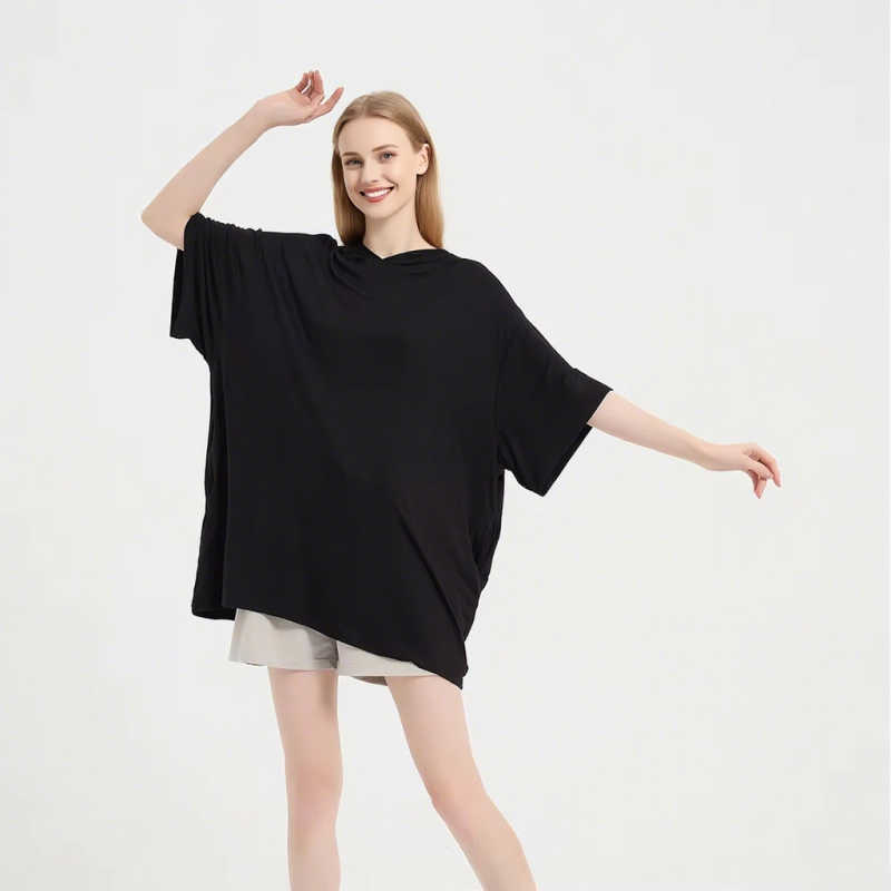 Women Sleep Tee Manufacturer - OEM Custom Logo Lyocell Fabric Oversized Stretchy Summer