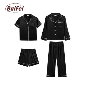 Women Pajamas Set Factory - Silk Satin Matching Christmas for Family Bamboo Designer Kids