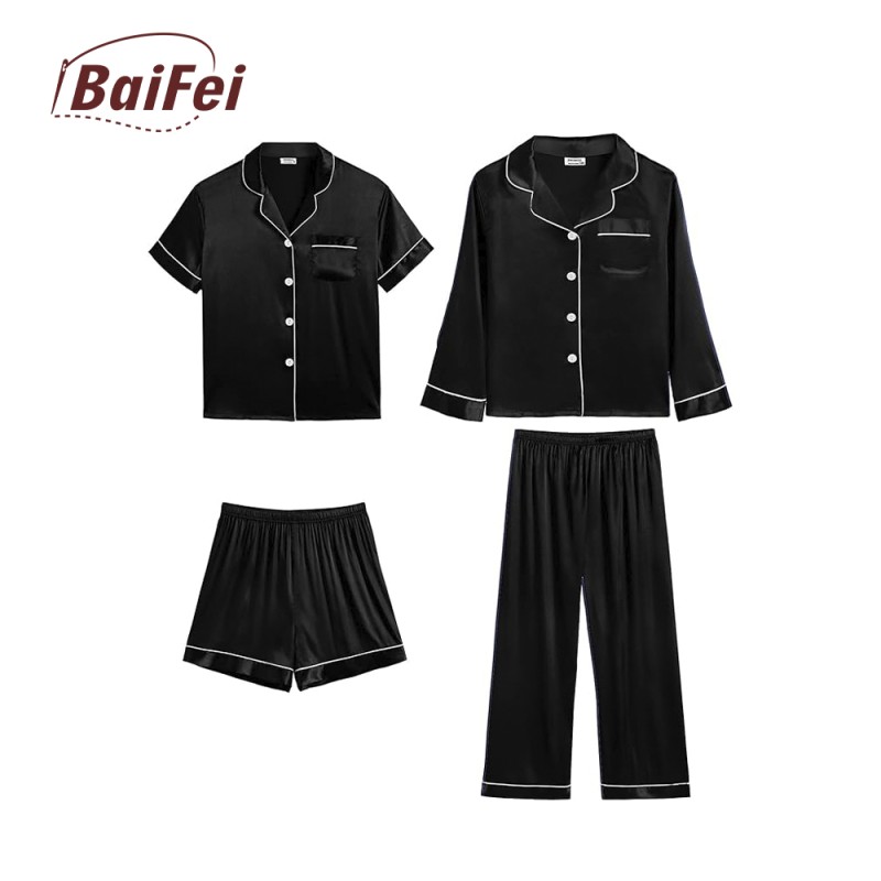Women Pajamas Set Factory - Silk Satin Matching Christmas for Family Bamboo Designer Kids