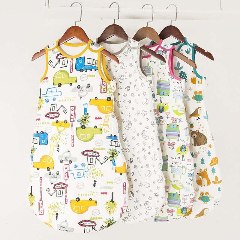 Baby Sleeping Bag Supplier - Custom Fabric Printed Sleeveless Soft Organic Cotton Zipper