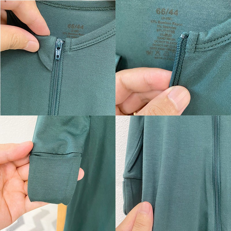 Baby Zipper Romper Factory - Organic Long Sleeve With Feet Zipper Pajamas Sleepwear