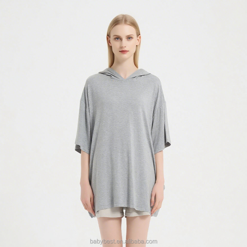Women Nightdress Manufacturer - Soft Oversized Bamboo Knitted Front Pocket Comfortable