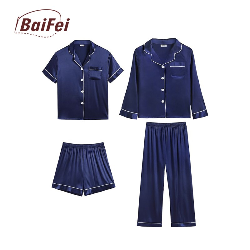 Women Pajamas Set Factory - Silk Satin Matching Christmas for Family Bamboo Designer Kids