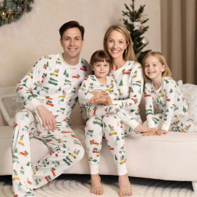 Women Pajamas Supplier - Custom New Printing Christmas Family Pajamas Set Casual Winter