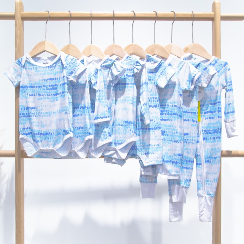 Baby Rompers Supplier - Custom Print Bamboo Fiber Long Sleeve Zippy One Piece Pajamas