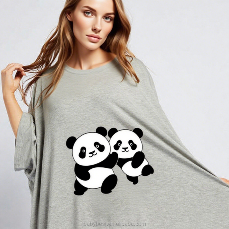 Women Sleep Tee Factory - Custom Color Print Short Pajamas One Size Cooling Oversize