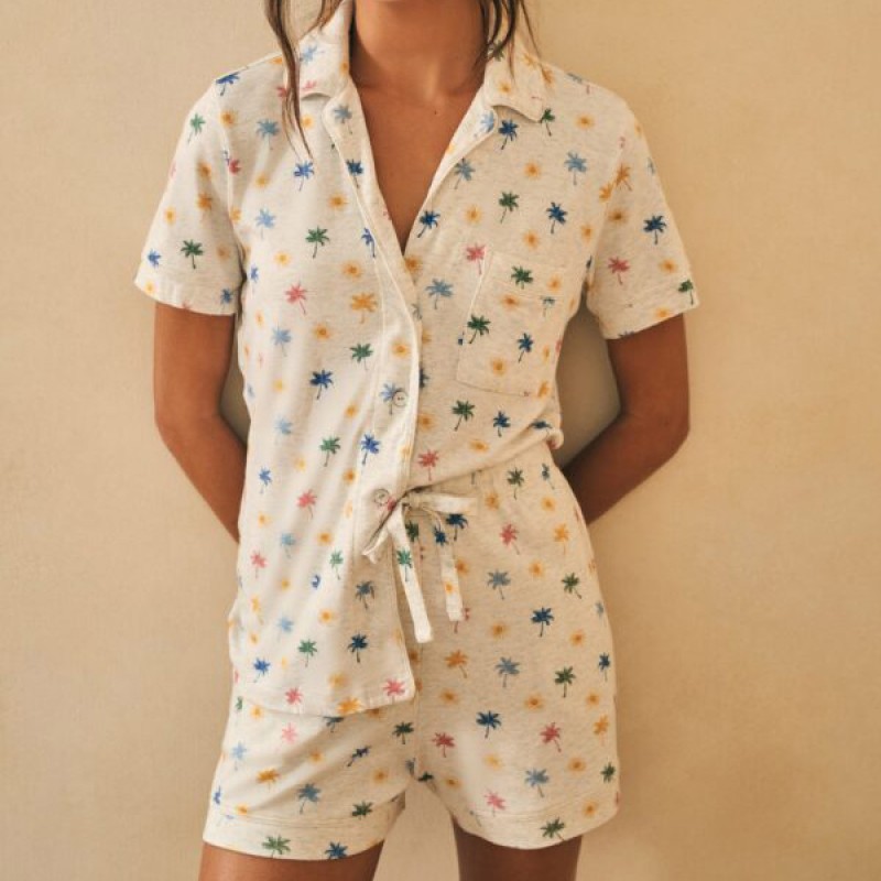 Bamboo Pajama Set Factory - Organic Cotton Custom Print Lounge Set for Women Sleepwear
