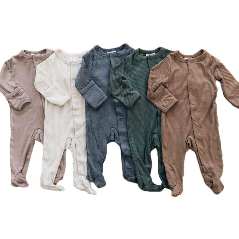 Baby Zipper Romper Factory - Organic Long Sleeve With Feet Zipper Pajamas Sleepwear