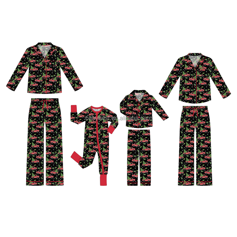 Christmas Pajamas Manufacturer - Custom New Printing Family Matching Outfits Soft Bamboo
