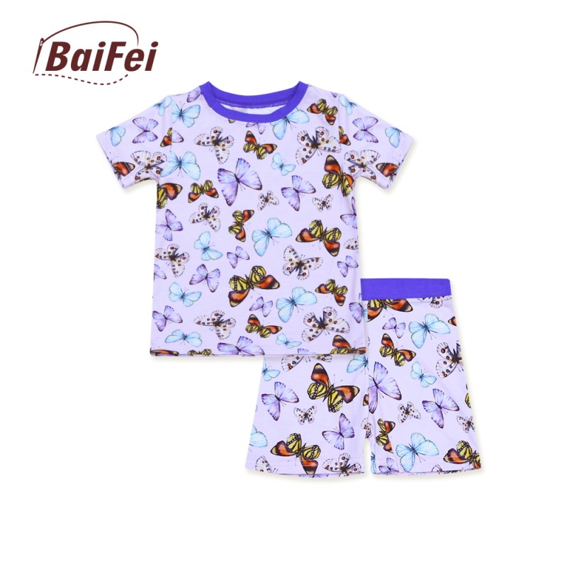 Summer Pajamas Factory - Custom Short Bamboo Loungewear Satin V-Neck Nightwear Family