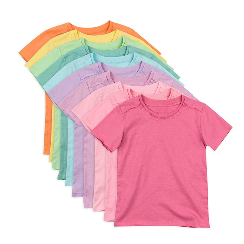 Baby T Shirt Supplier - Custom Baby Summer Clothes Kids Bamboo Shirt Solid Organic Cotton